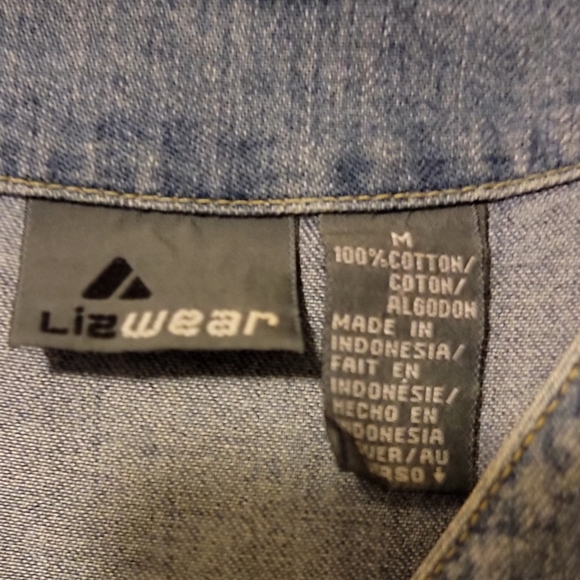 LizWear Denim Button-Down Dress Size Medium EUC - Picture 3 of 6